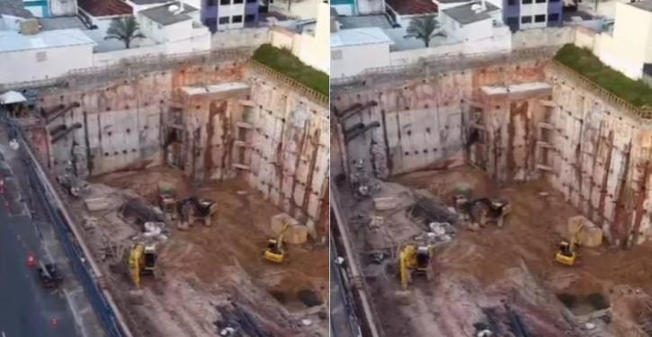 segurança condominial - fachada de condomínio residencial com rachaduras causadas por obras no entorno